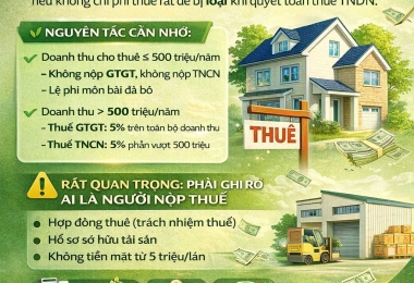 CÁCH TÍNH THUẾ CHO THUÊ NHÀ – NGƯỜI CHO THUÊ PHẢI NẮM, ĐỪNG ĐỂ NỘP SAI