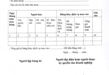 MẪU MỚI NĂM 2026 _ Bảng kê 02/TNDN – theo Thông tư 20/2026/TT-BTC (12/03/2026)